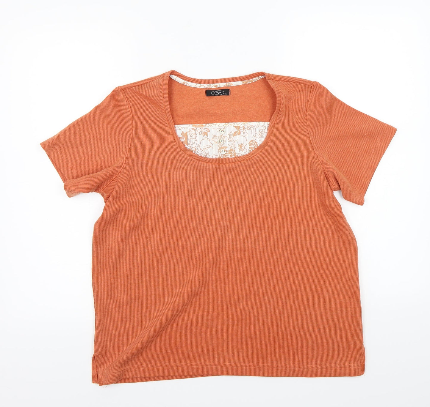 Womens UK Size S BM Orange Basic T-Shirt