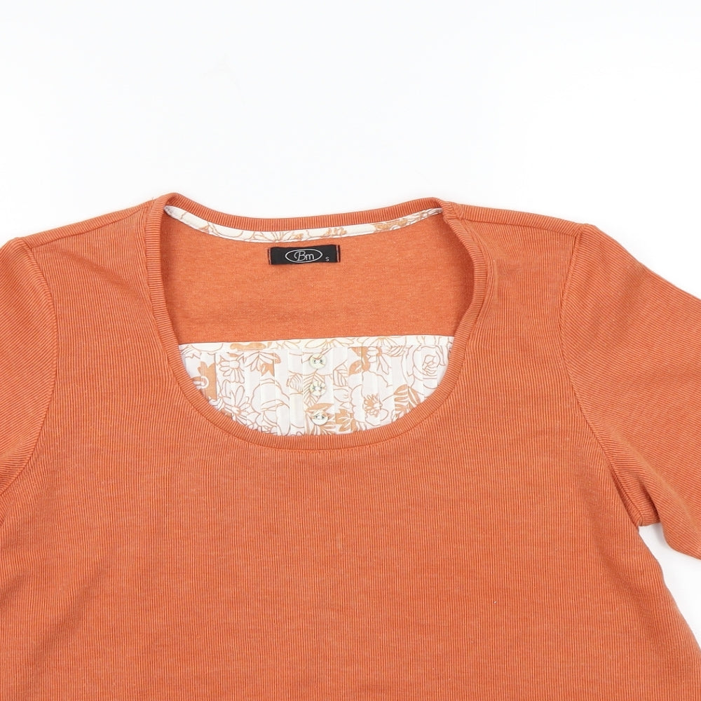 Womens UK Size S BM Orange Basic T-Shirt