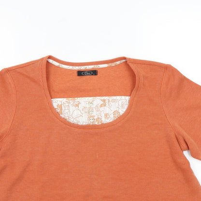 Womens UK Size S BM Orange Basic T-Shirt
