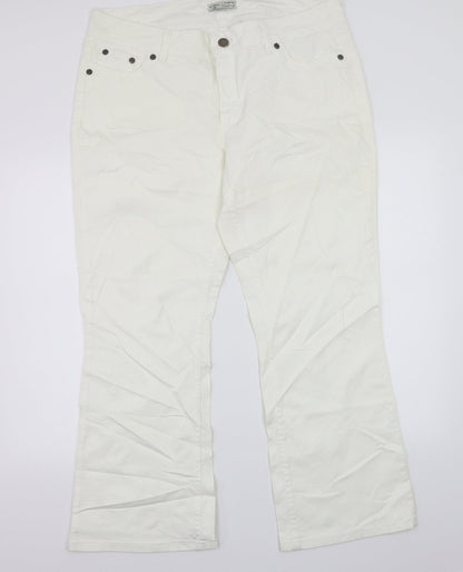 Raiders Womens White   Straight Jeans Size 18 L28 in