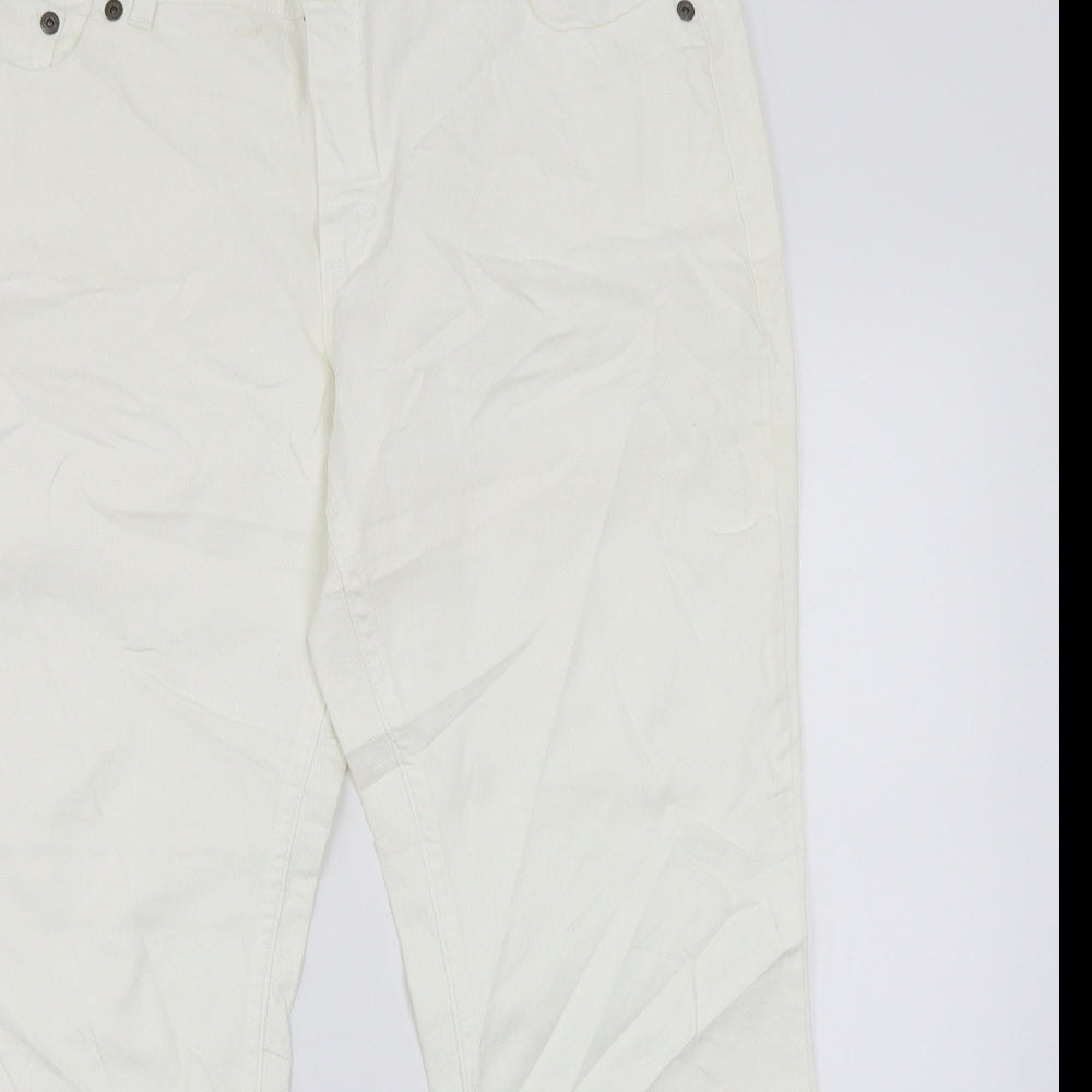 Raiders Womens White   Straight Jeans Size 18 L28 in