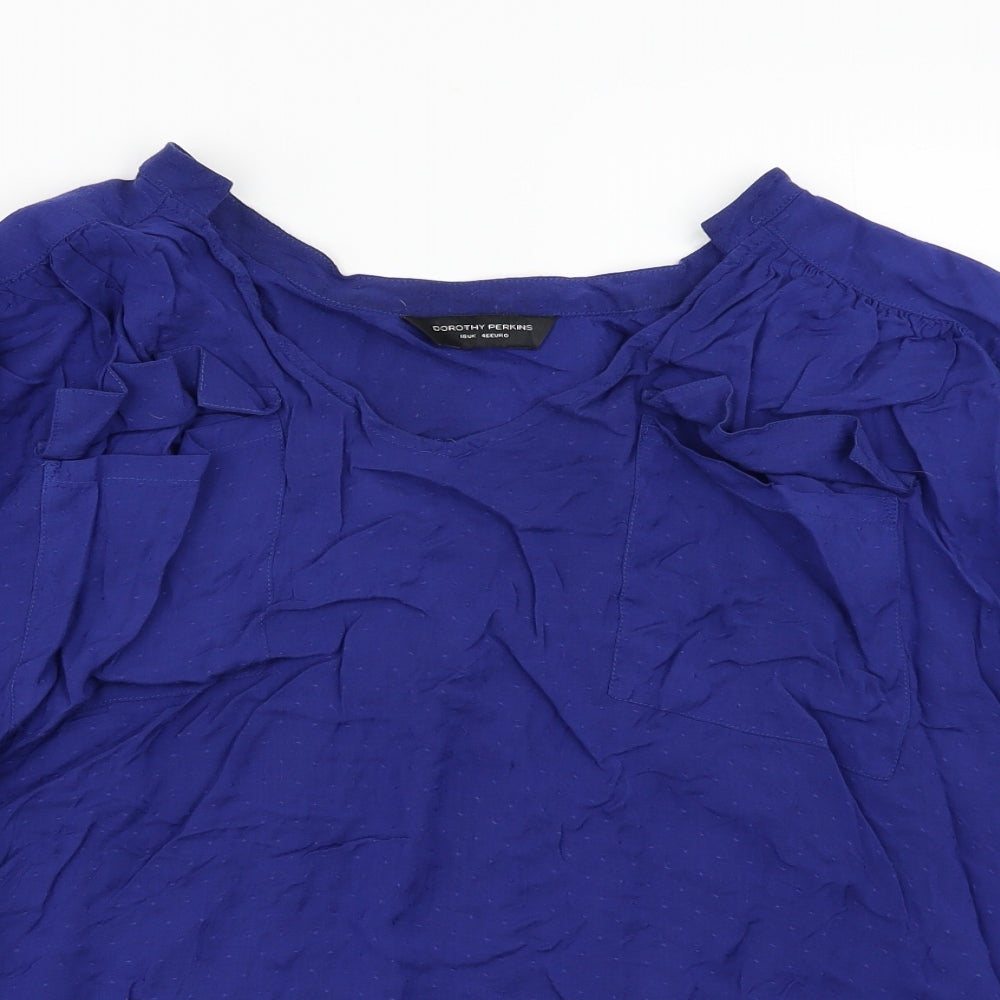 Womens UK Size 18 Dorothy Perkins Blue Basic Blouse