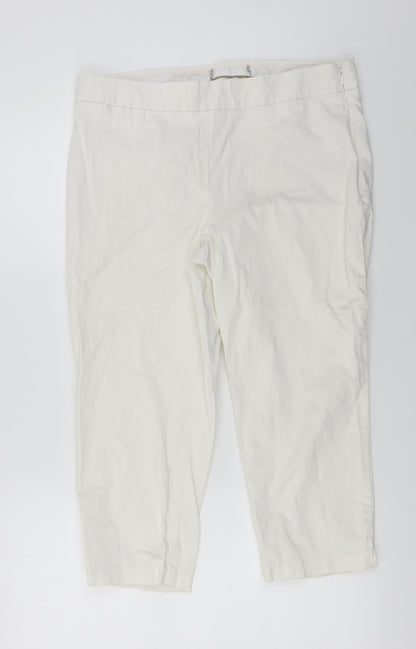 Womens UK Size 32 in Preworn Regular Fit Cropped White Trousers