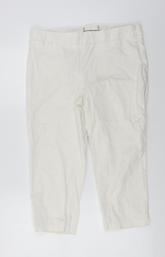 Womens UK Size 32 in Preworn Regular Fit Cropped White Trousers