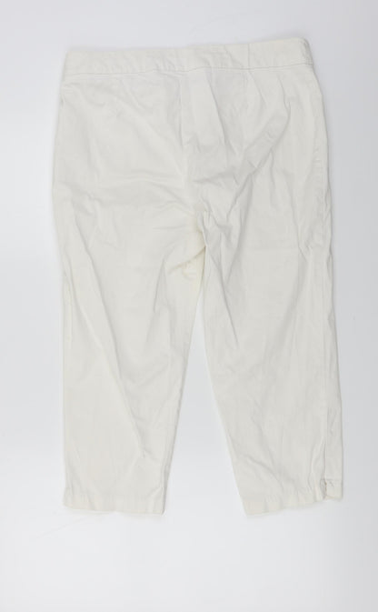 Womens UK Size 32 in Preworn Regular Fit Cropped White Trousers