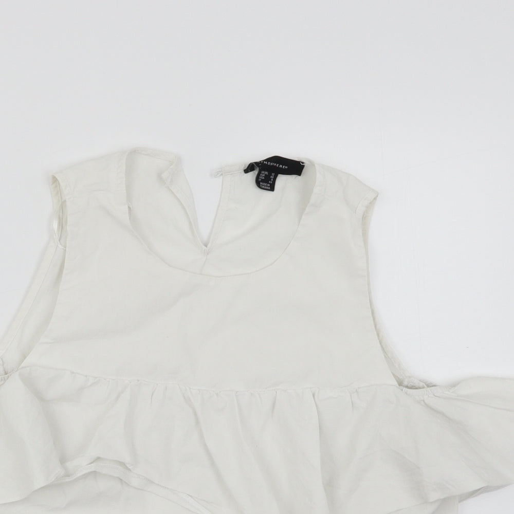 Womens UK Size 12 Atmosphere White Basic Blouse