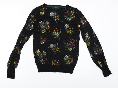 NEXT  Womens Black Floral  Pullover Jumper Size 6
