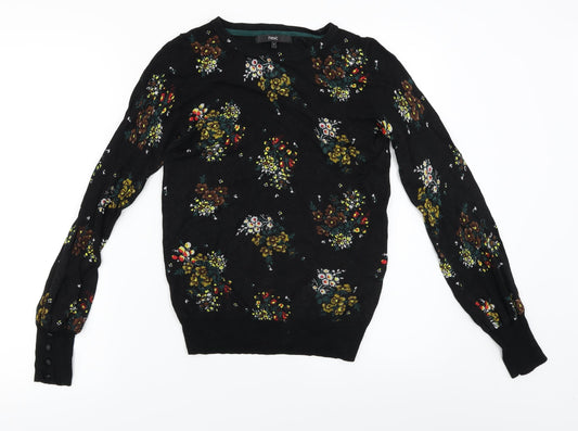 NEXT  Womens Black Floral  Pullover Jumper Size 6