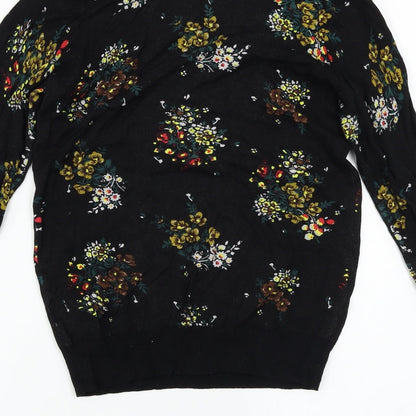 NEXT  Womens Black Floral  Pullover Jumper Size 6