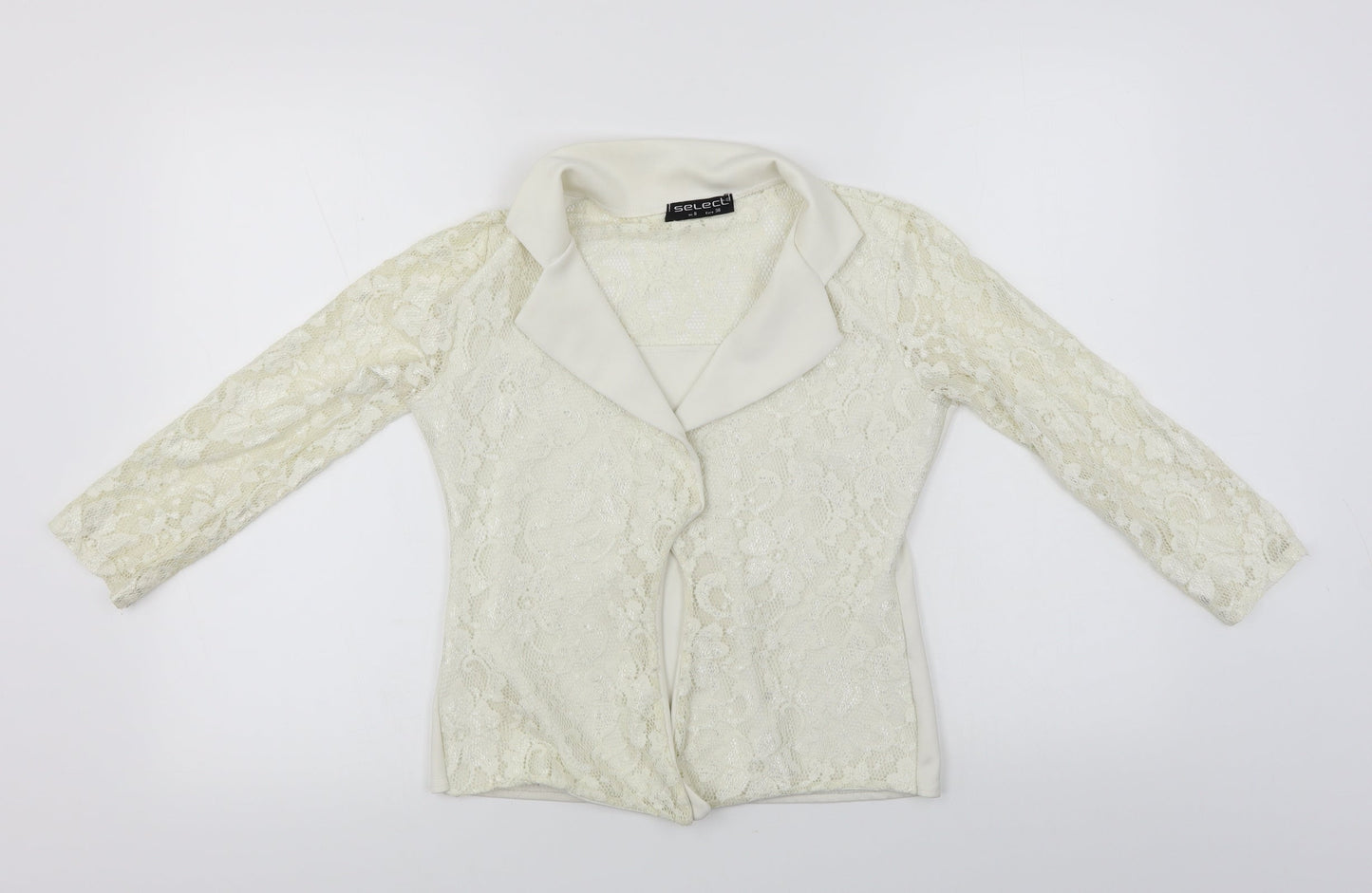 Select  Womens White   Full Zip Jumper Size 8