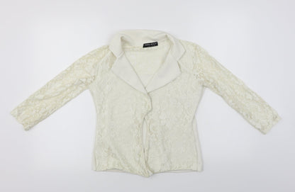 Select  Womens White   Full Zip Jumper Size 8