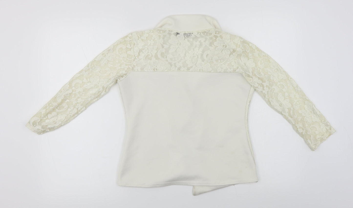 Select  Womens White   Full Zip Jumper Size 8