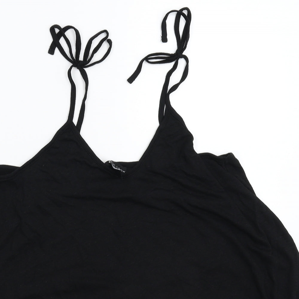 Womens UK Size 10 New Look Black Basic Tank