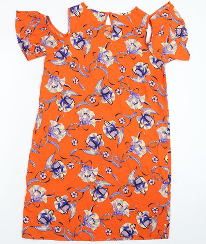 Pep&Co Womens Orange Floral  Mini  Size 8