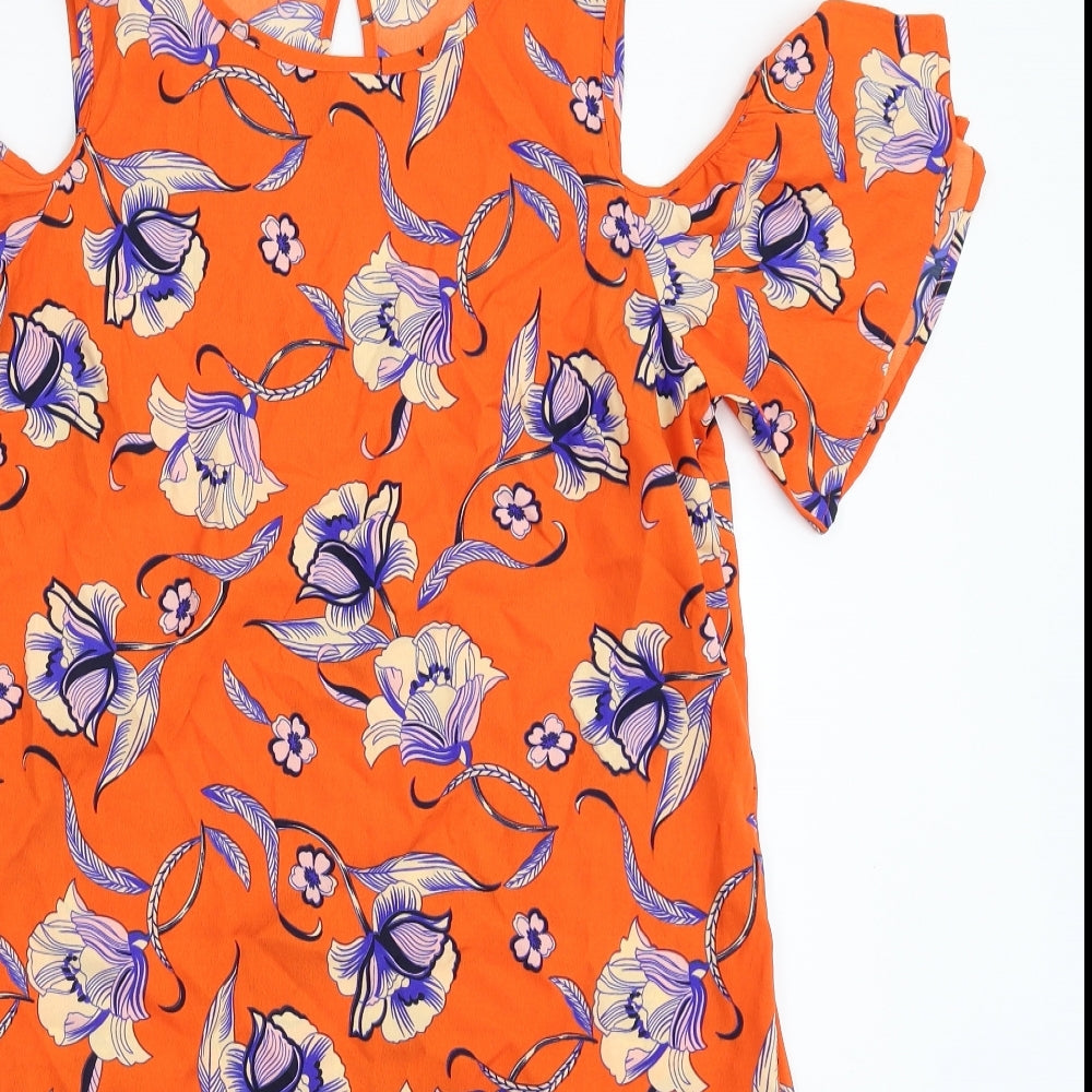 Pep&Co Womens Orange Floral  Mini  Size 8