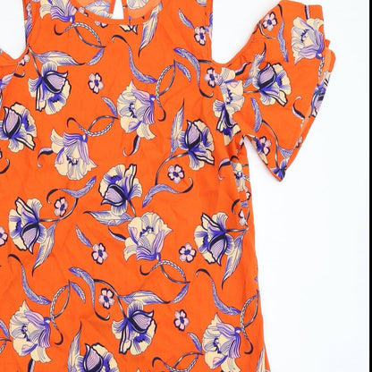 Pep&Co Womens Orange Floral  Mini  Size 8