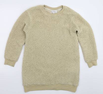 In the Style Womens Beige  Fleece Pullover Sweatshirt Size 8  - Oversized