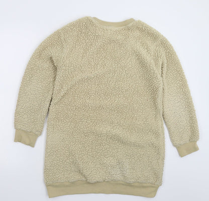 In the Style Womens Beige  Fleece Pullover Sweatshirt Size 8  - Oversized