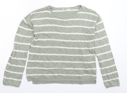 H&M Girls Grey Striped Knit Pullover Jumper Size 14 Years