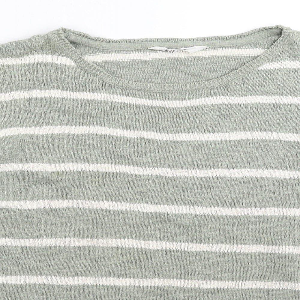 H&M Girls Grey Striped Knit Pullover Jumper Size 14 Years