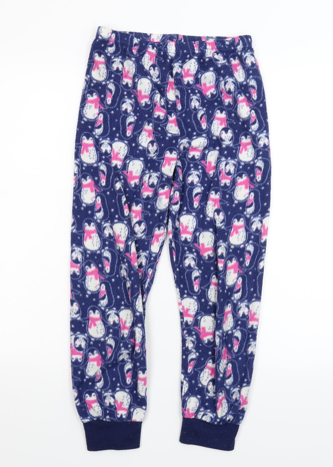 Young Dimension Girls Blue Solid Fleece Cami Pyjama Pants Size 10 Years