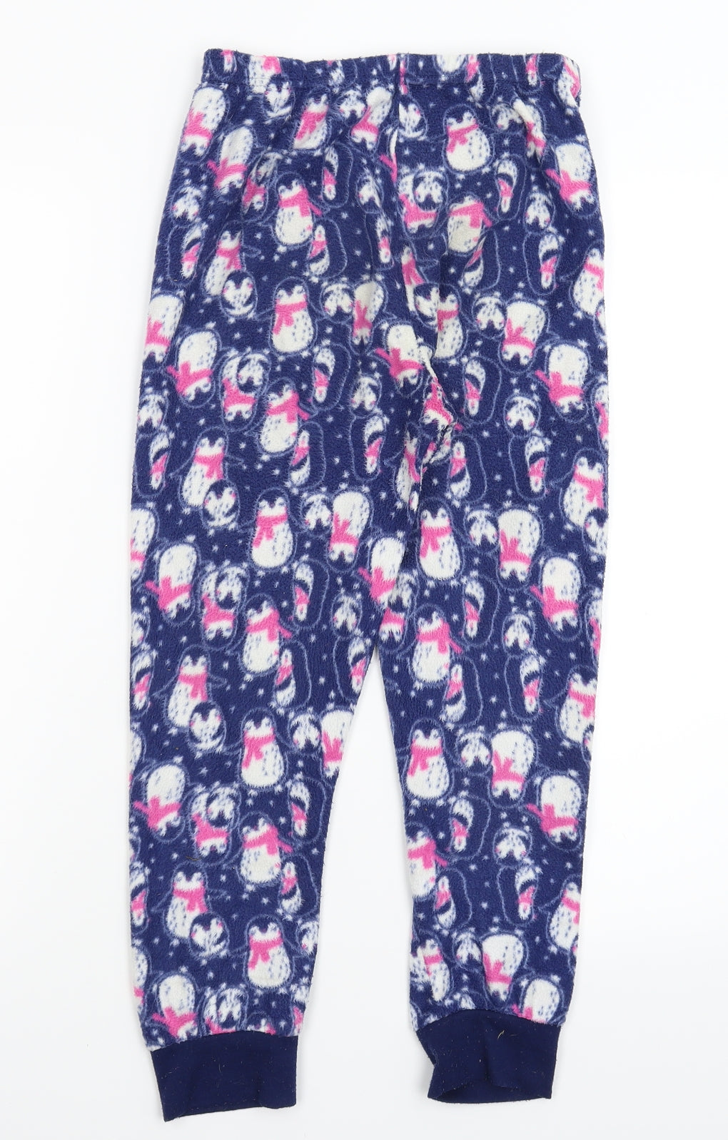 Young Dimension Girls Blue Solid Fleece Cami Pyjama Pants Size 10 Years