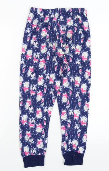 Young Dimension Girls Blue Solid Fleece Cami Pyjama Pants Size 10 Years