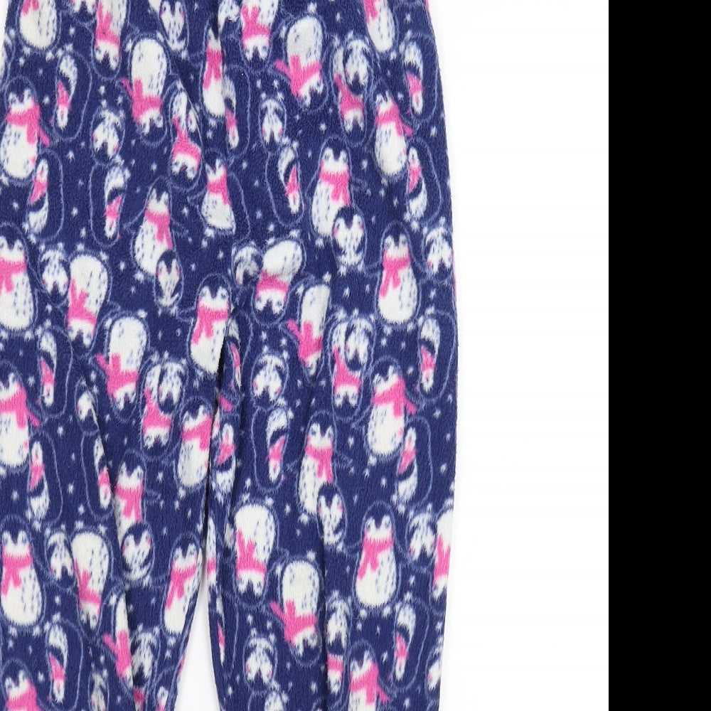 Young Dimension Girls Blue Solid Fleece Cami Pyjama Pants Size 10 Years