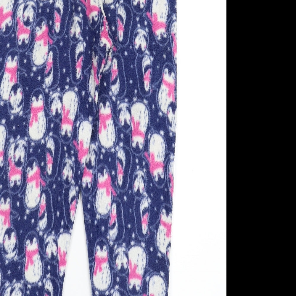 Young Dimension Girls Blue Solid Fleece Cami Pyjama Pants Size 10 Years