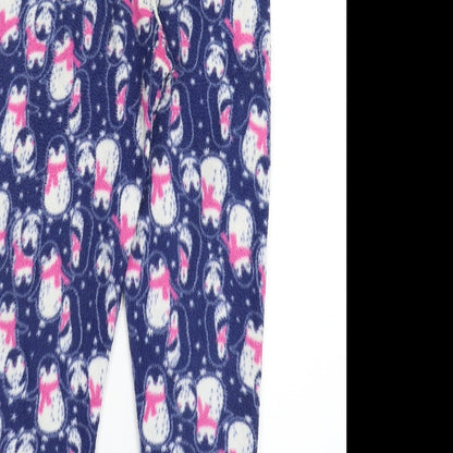 Young Dimension Girls Blue Solid Fleece Cami Pyjama Pants Size 10 Years