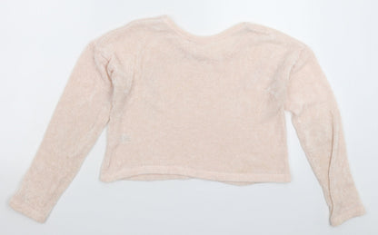 Candy Couture Girls Pink  Knit Pullover Jumper Size 13 Years