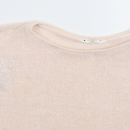 Candy Couture Girls Pink  Knit Pullover Jumper Size 13 Years