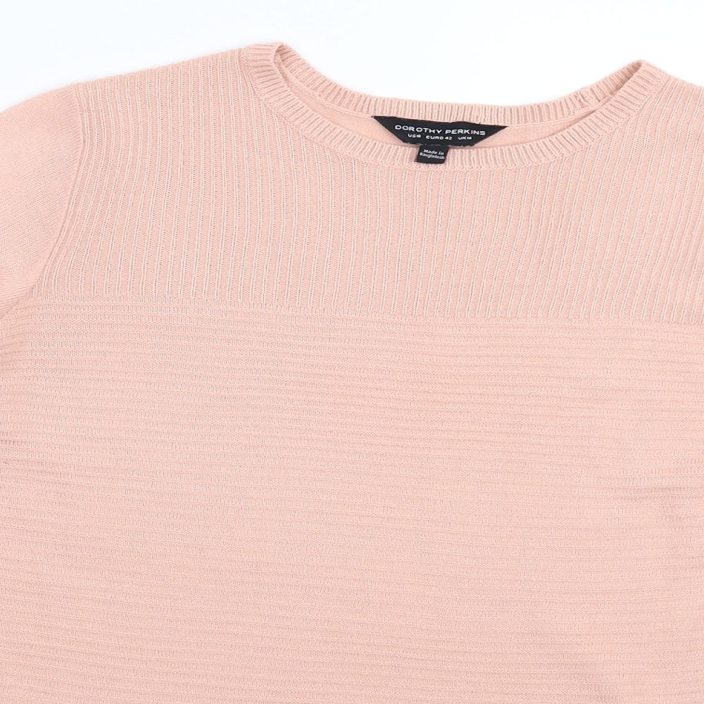 Dorothy Perkins Womens Pink  Knit Pullover Jumper Size 14