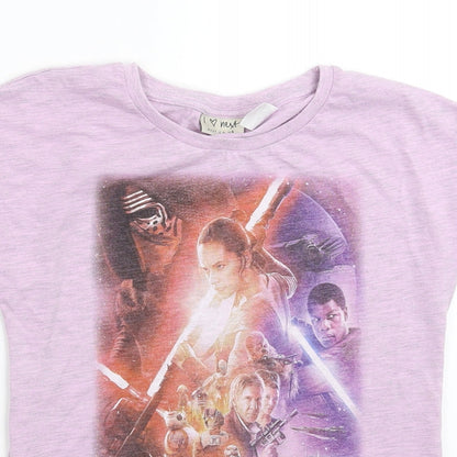 NEXT Girls Purple   Basic T-Shirt Size 5 Years  - Star Wars