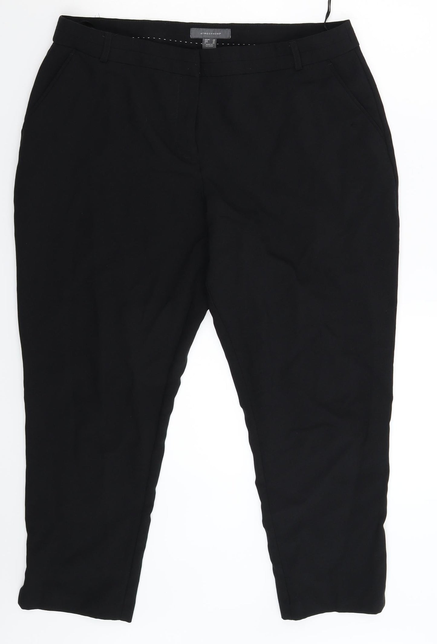 Womens UK Size 16 Atmosphere Slim Fit Dress Pants Black Trousers
