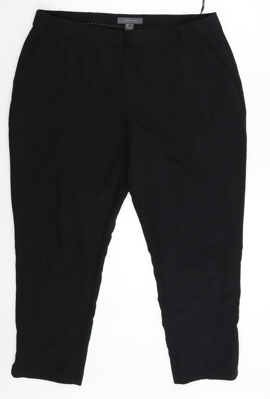 Womens UK Size 16 Atmosphere Slim Fit Dress Pants Black Trousers