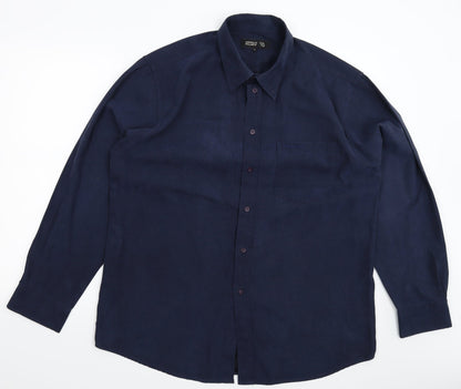 Arnold Palmer Mens Blue    Button-Up Size L