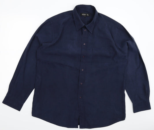 Arnold Palmer Mens Blue    Button-Up Size L