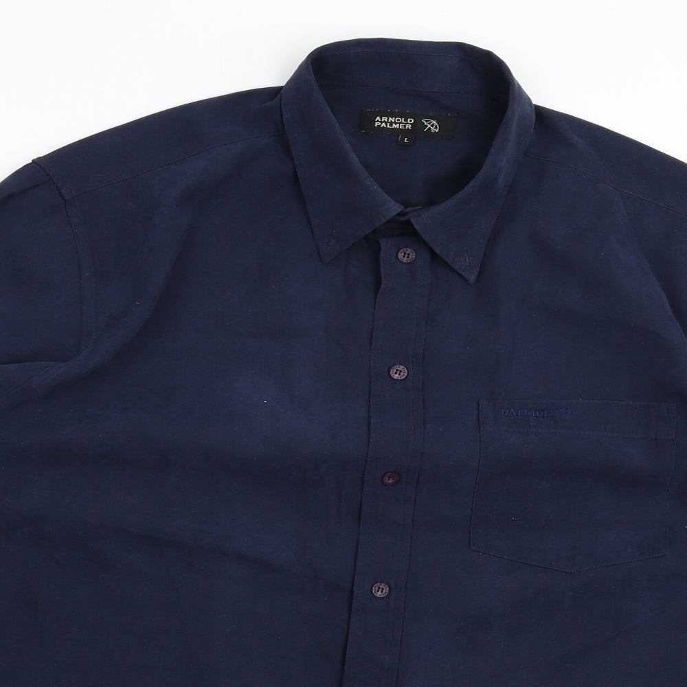 Arnold Palmer Mens Blue    Button-Up Size L