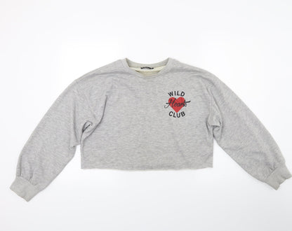 New Look Womens Grey   Pullover Sweatshirt Size 14  - Wild Hearts Club