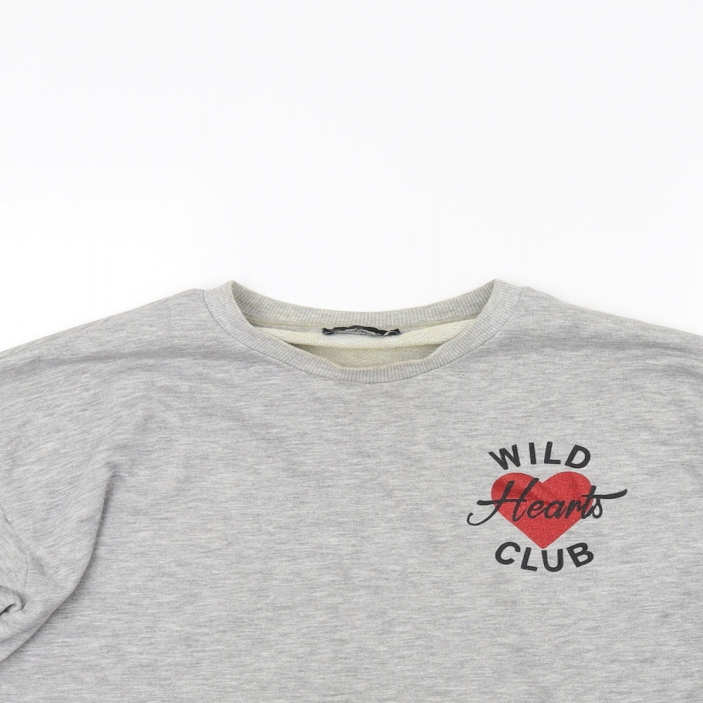 New Look Womens Grey   Pullover Sweatshirt Size 14  - Wild Hearts Club