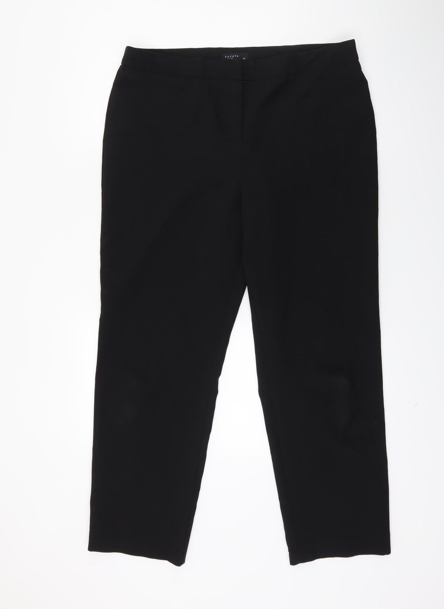 Womens UK Size 14 Papaya Regular Fit  Black Trousers