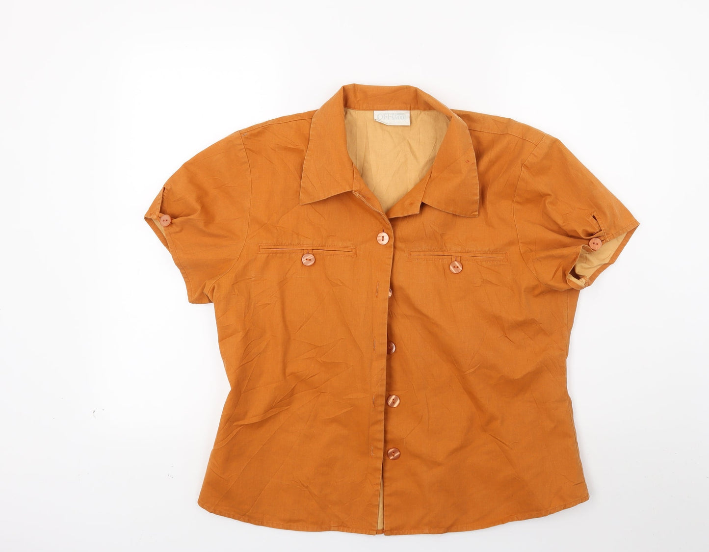 Womens UK Size 16 off shoot Orange Basic Button-Up