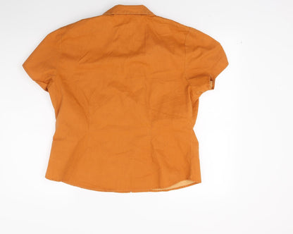 Womens UK Size 16 off shoot Orange Basic Button-Up