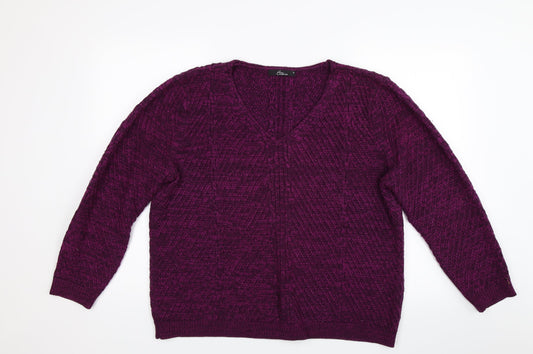 BM Womens Purple  Knit Pullover Jumper Size M