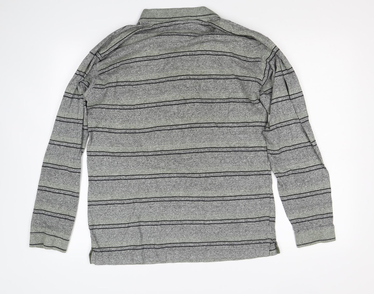 Rinnovato Mens Grey Striped   Polo Size S