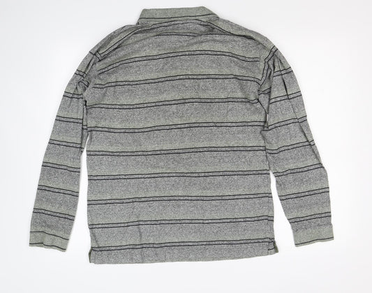 Rinnovato Mens Grey Striped   Polo Size S