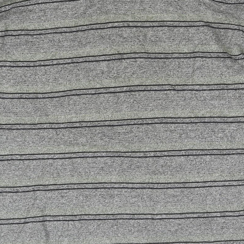 Rinnovato Mens Grey Striped   Polo Size S