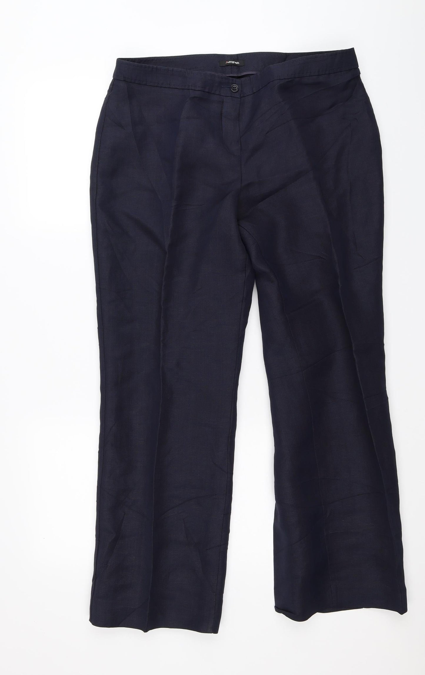 Womens UK Size 14 Marks and Spencer Regular Fit  Blue Trousers