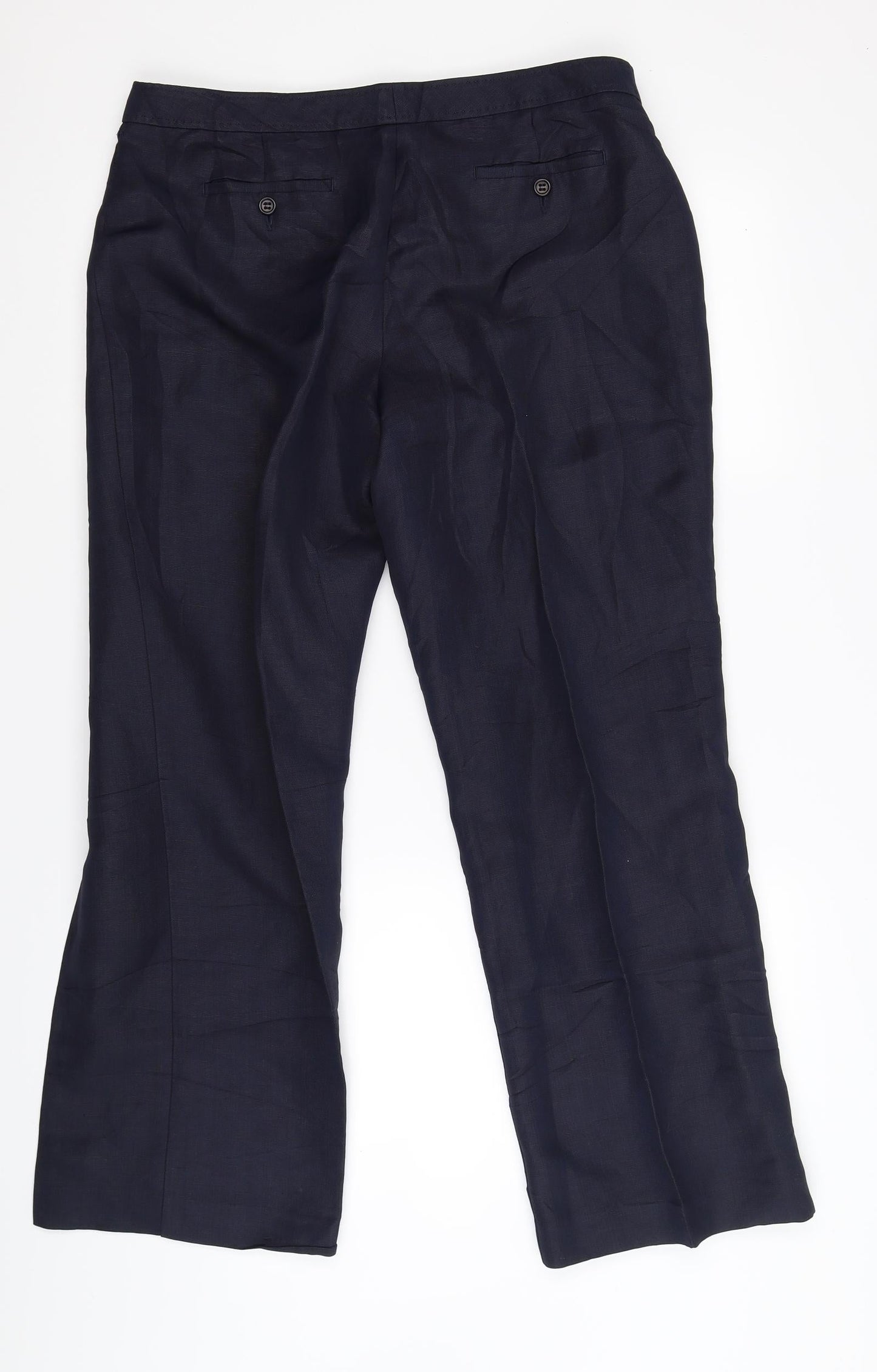 Womens UK Size 14 Marks and Spencer Regular Fit  Blue Trousers